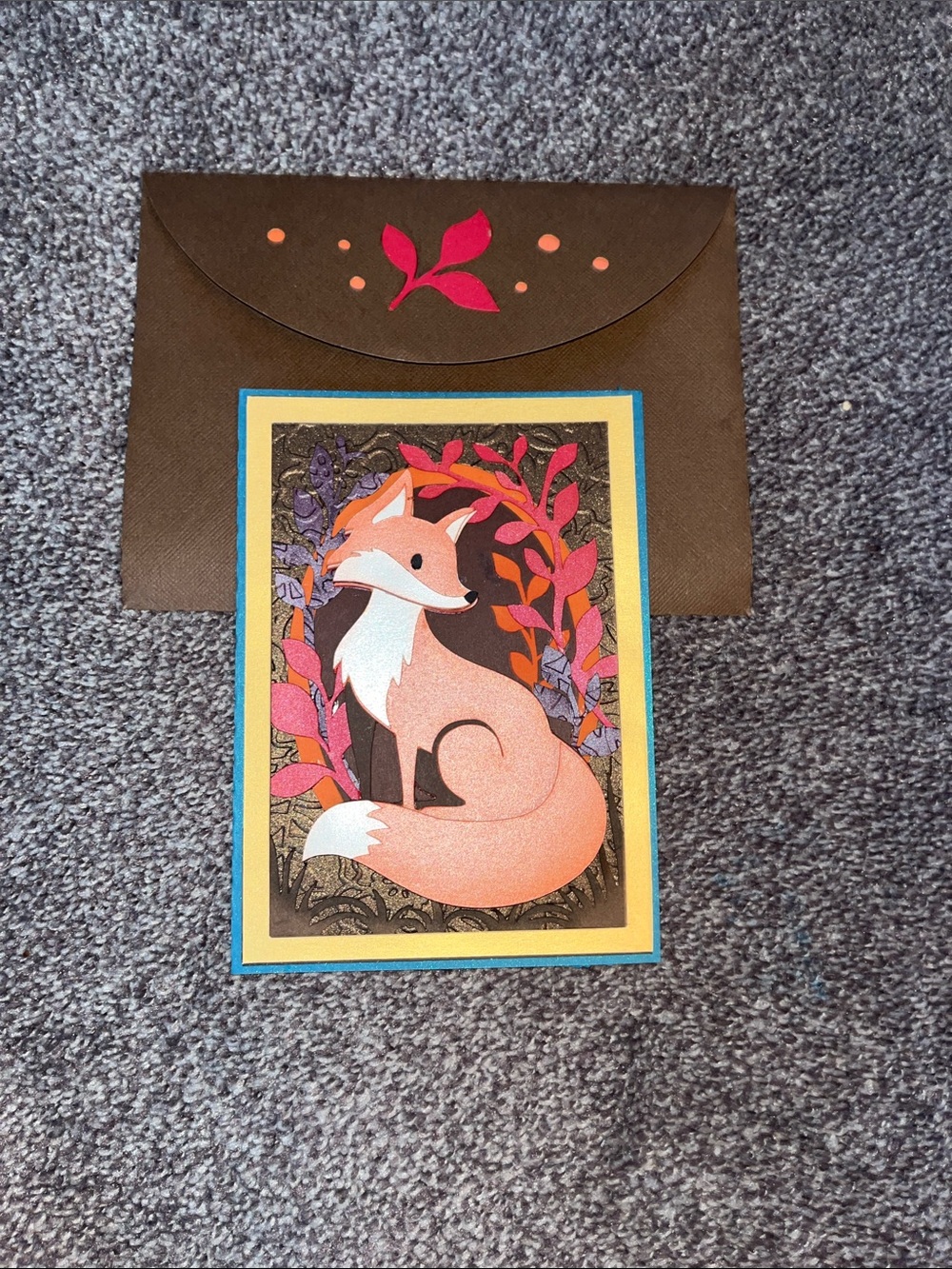 Stampin' Up! Autumn Leaf and Fox Handmade Card Set in Orange, Brown, Green, Red - Picture 7 of 10